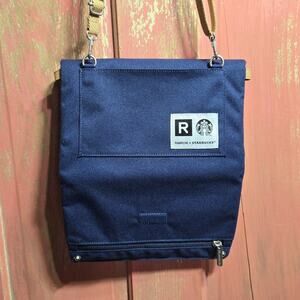 NWOT Starbucks Limited Edition Rawrow & Korea Foldable Navy Crossbody Purse Bag